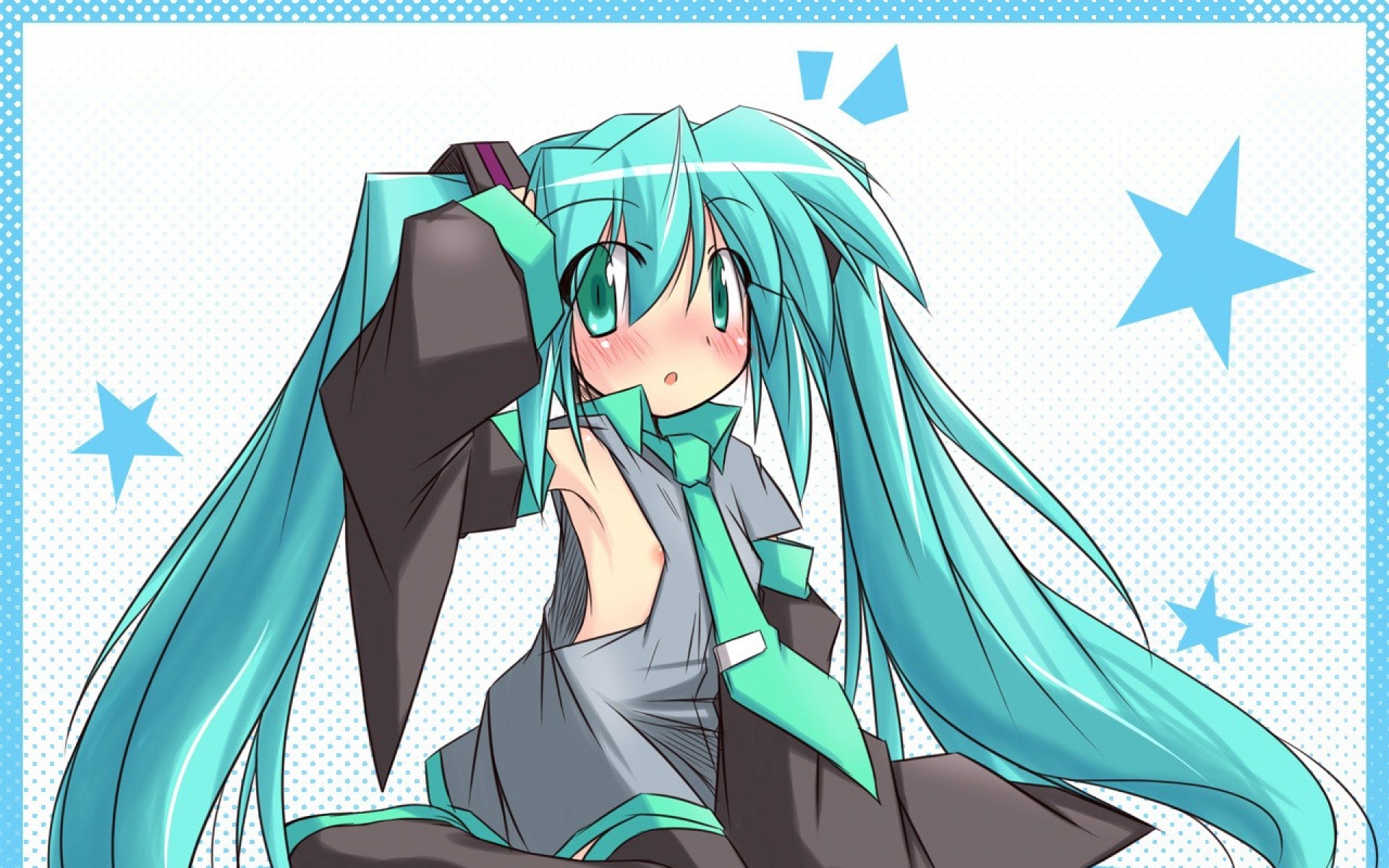 Картинки Hatsune miku, аниме, поза, взгляд, сладкий фото и обои на рабочий стол