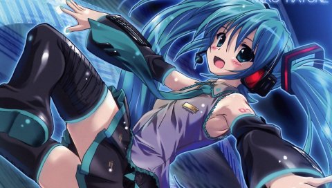Hatsune miku, девушка, муха, крик, космос