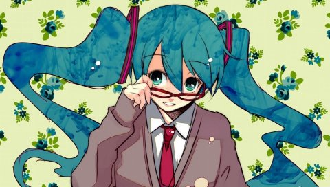 Hatsune miku, девушка, взгляд, галстук, куртка