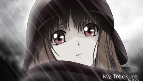 Специя и волк, девушка, брюнетка, печаль, взгляд, hoody