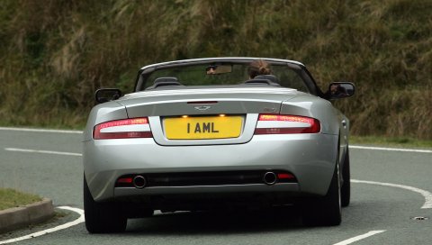 Aston martin, db9, 2004, металлическое серебро, вид сзади, стиль, автомобили, асфальт