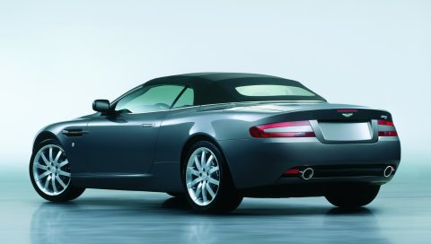 Aston martin, db9, 2004, синий, вид сбоку, авто, отражение