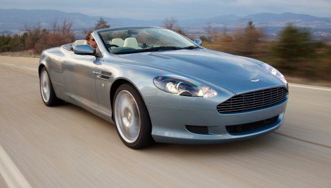 Aston martin, db9, 2004, синий, вид спереди, стиль, автомобили, природа