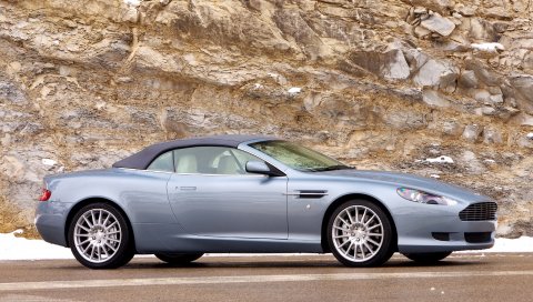 Aston martin, db9, 2004, синий, вид сбоку, стиль, автомобили, рок