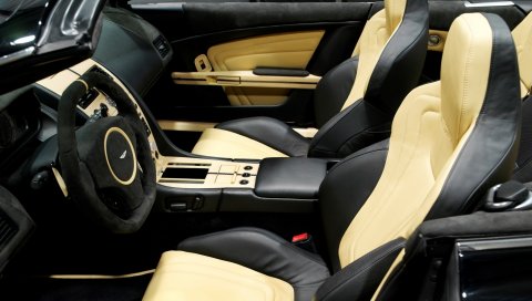 Mansory, aston martin, db9, 2008, интерьер, салон руля