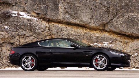 Aston martin, db9, 2006, черный, вид сбоку, стиль, спорт, автомобили