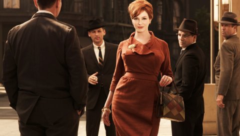 Christina hendricks, леди, платье, изящество, обаяние