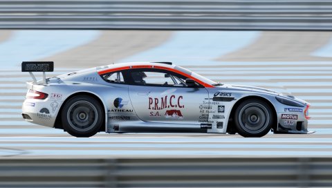 Aston martin, dbrs9, 2005, белый, вид сбоку, стиль, спорт, автомобили, скорость