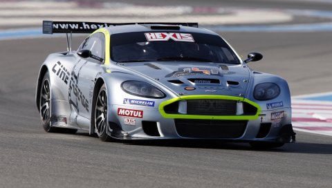 Aston martin, dbrs9, 2005, серебристый металлик, вид спереди, стиль, спорт, автомобили, асфальт