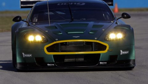 Aston martin, dbr9, 2005, зеленый, вид спереди, стиль, спорт, автомобиль, гоночный автомобиль, асфальт