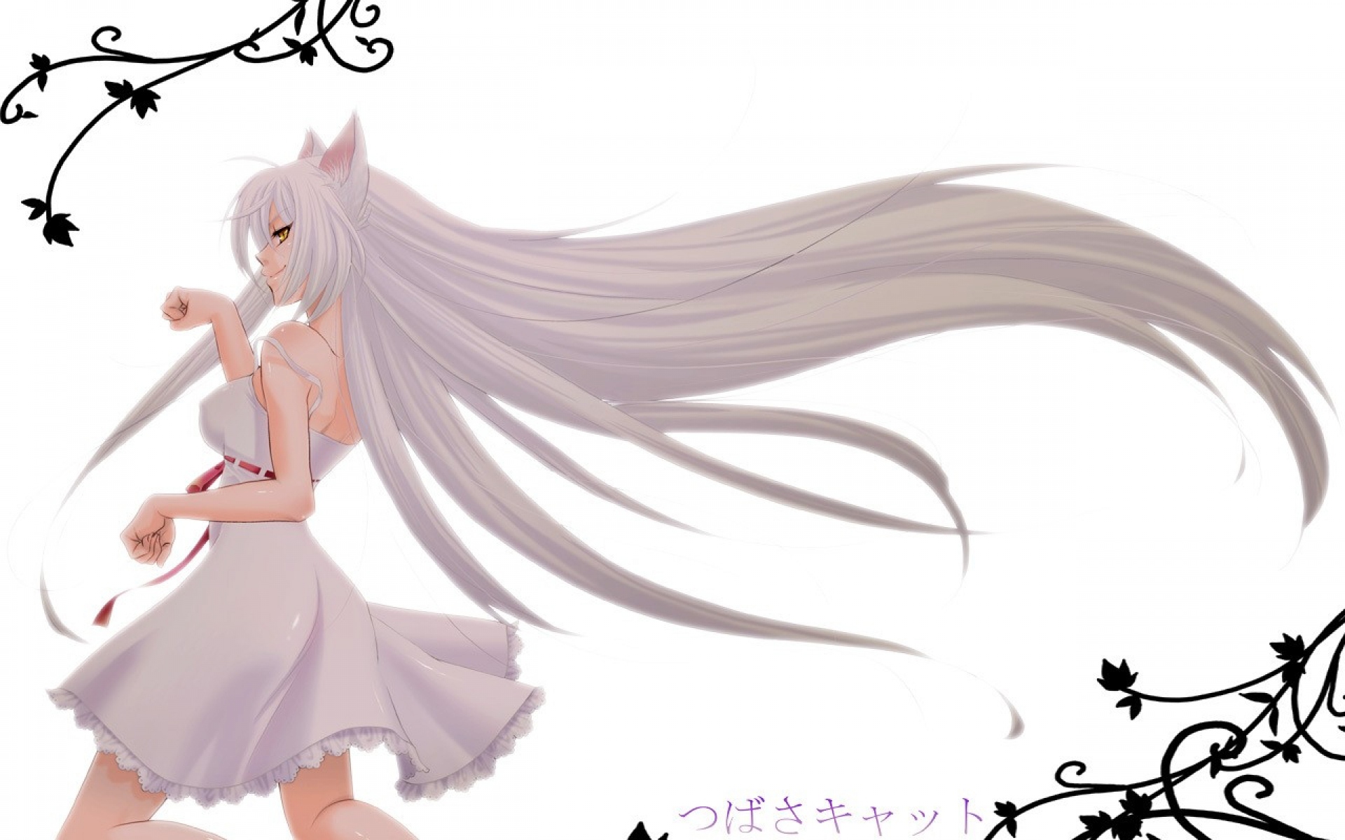 Картинки Девушка, hanekawa tsubasa, блондинка, кошка, грация, украшения фото и обои на рабочий стол