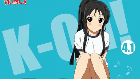 Девушка, mio ??akiyama, брюнетка, поза, взгляд, волосы