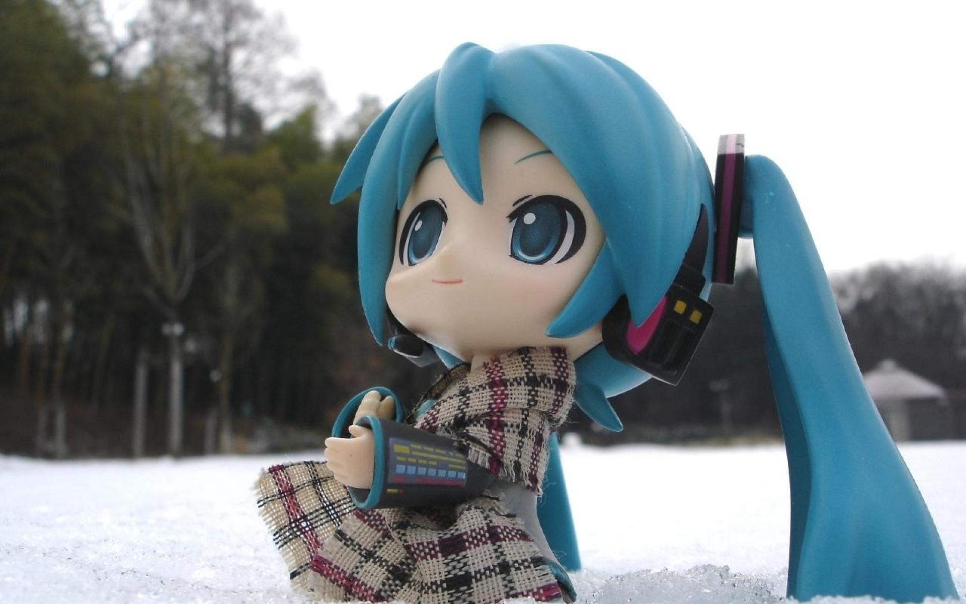 Картинки Кукла, hatsune miku, снег, улица, жест фото и обои на рабочий стол