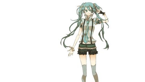Девушка, hatsune miku, улыбаясь, молодая, звезда, поза