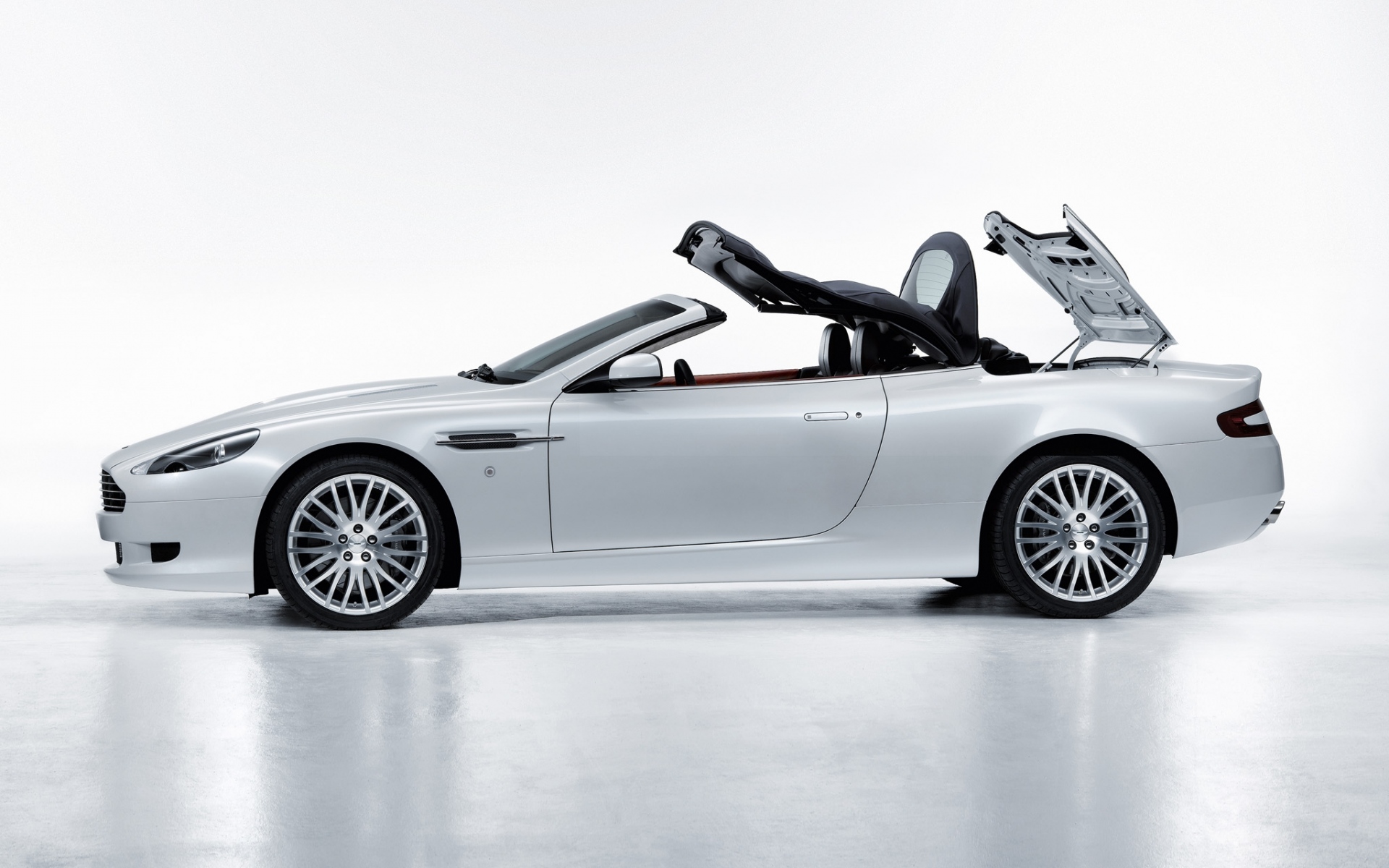 Картинки Aston martin, db9, 2008, белый, вид сбоку, стиль, спорт, автомобили фото и обои на рабочий стол