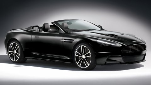 Aston martin, dbs, 2011, черный, вид сбоку, авто