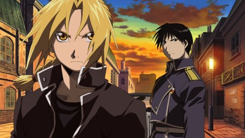 Аниме, roy mustang и edward elric, ребята, смотри, улица