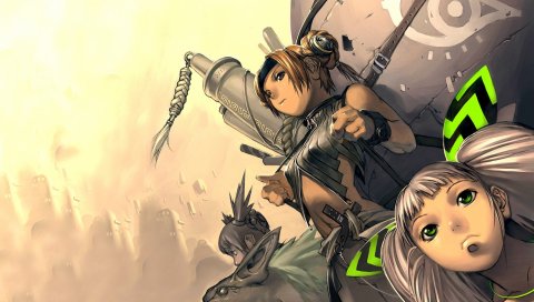 Аниме, девушки, взгляд, животные