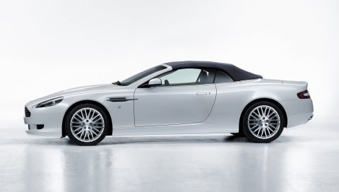 Aston martin, db9, 2008, белый, вид сбоку, стиль, автомобили