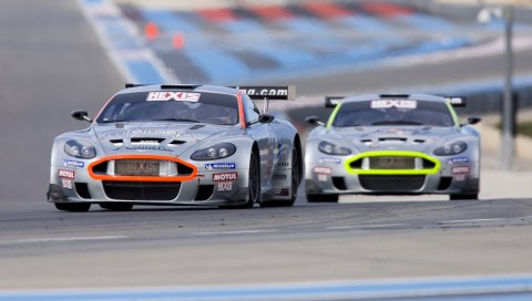 Aston martin, dbrs9, 2005, серебристый металлик, вид спереди, стиль, спорт, гонка