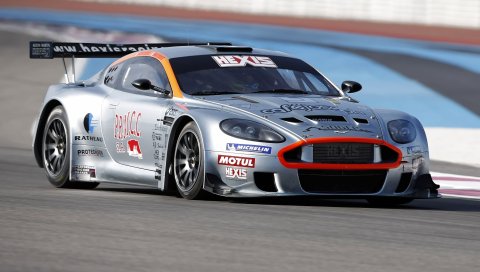 Aston martin, dbrs9, 2005, металлический серый, вид сбоку, стиль, спорт, автомобили, асфальт