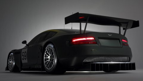 Aston martin, dbr9, 2005, черный, вид сбоку, стиль, спорт, авто