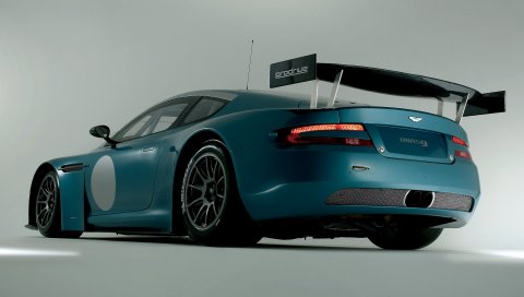 Aston martin, dbrs9, 2005, зеленый, вид сзади, стиль, спорт, автомобили