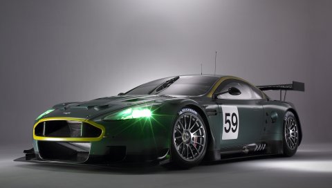 Aston martin, dbr9, черный, вид спереди, стиль, спорт, автомобили