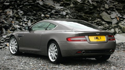 Aston martin, db9, 2004, серый, вид сзади, стиль, автомобили