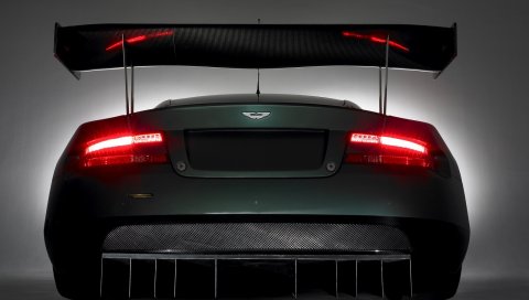 Aston martin dbr9, 2005, черный, вид сзади, стиль, автомобили, спорт