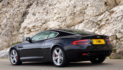 Aston martin, db9, 2006, черный, вид сбоку, стиль, автомобили, спорт, рок