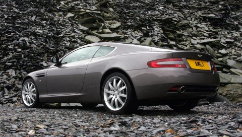 Aston martin, db9, 2004, серый, вид сбоку, стиль, автомобили