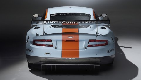 Aston martin, dbr9, 2008, белый, вид сзади, стиль, спорт, авто