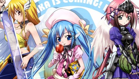 Девушка, сора нет ootoshimono ikaros, милый, улыбка, конфеты