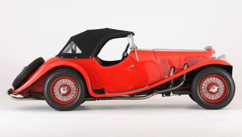 Aston, martin, 1937, красный, ретро, ??вид сбоку, стиль, авто