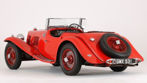 Aston martin, 1937, красный, вид сбоку, стиль, ретро, ??авто