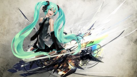 Аниме, hatsune miku, девушка, милый, улыбка