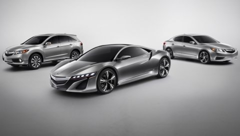 Acura, металлик серый, вид сбоку, стиль, авто