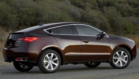 Acura, zdx, 2009, коричневый, вид сбоку, стиль, автомобили, кустарники, асфальт