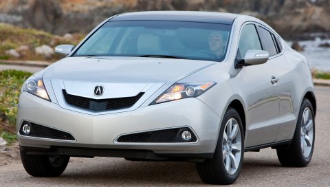 Acura, zdx, 2009, серебристый металлик, вид спереди, стиль, автомобили, скалы, море, природа