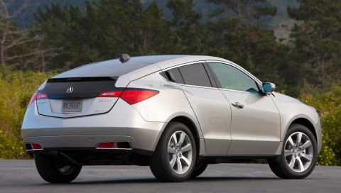 Acura, zdx, 2009, серебристый металлик, вид сбоку, стиль, автомобили, дерево, трава, асфальт