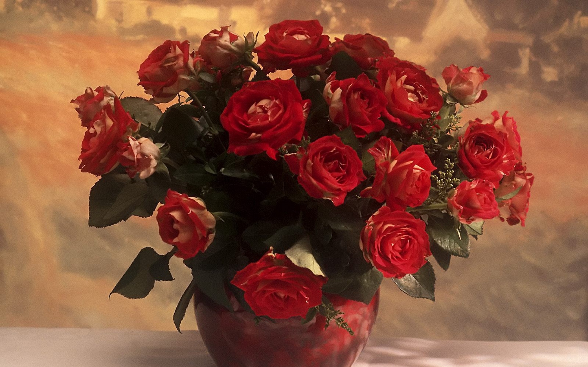 Картинки Розы, цветы, букет, ваза, бутон фото и обои на рабочий стол
