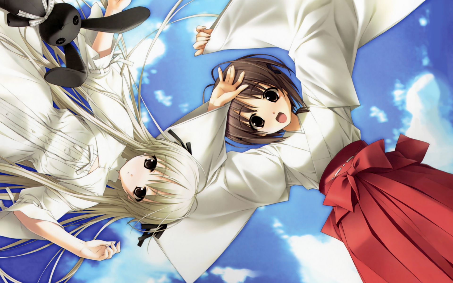 Картинки Девушки, hiyoku no hane, кимоно, небо, облака фото и обои на рабочий стол