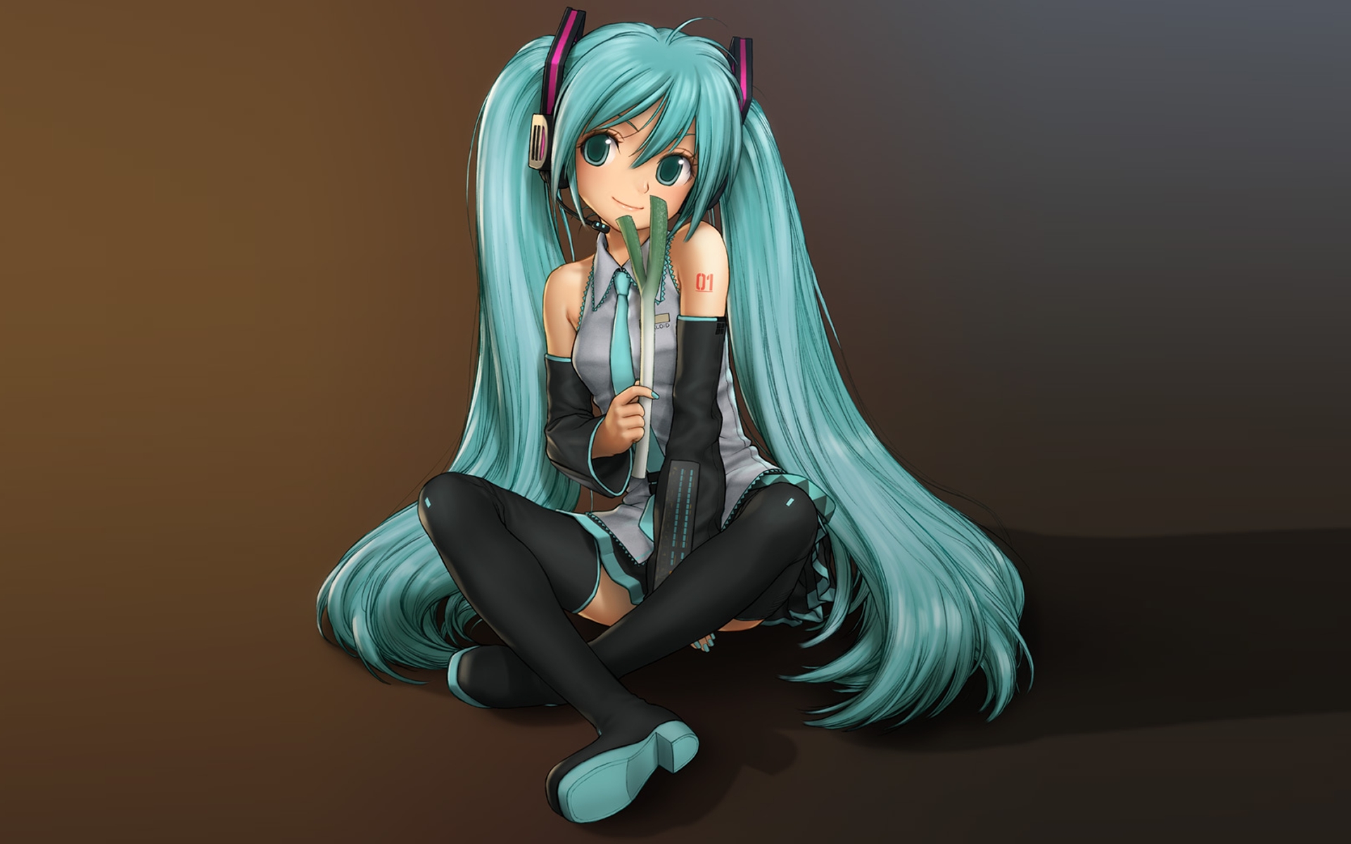 Картинки Девушка, hatsune miku, милая, улыбка, поза фото и обои на рабочий стол