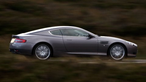Aston martin, db9, 2004, серый, вид сбоку, стиль, автомобили, скорость, природа
