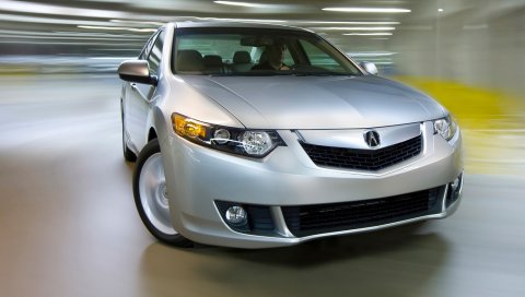 Acura, tsx, 2008, серебристый металлик, вид спереди, стиль, автомобили, скорость, дрейф