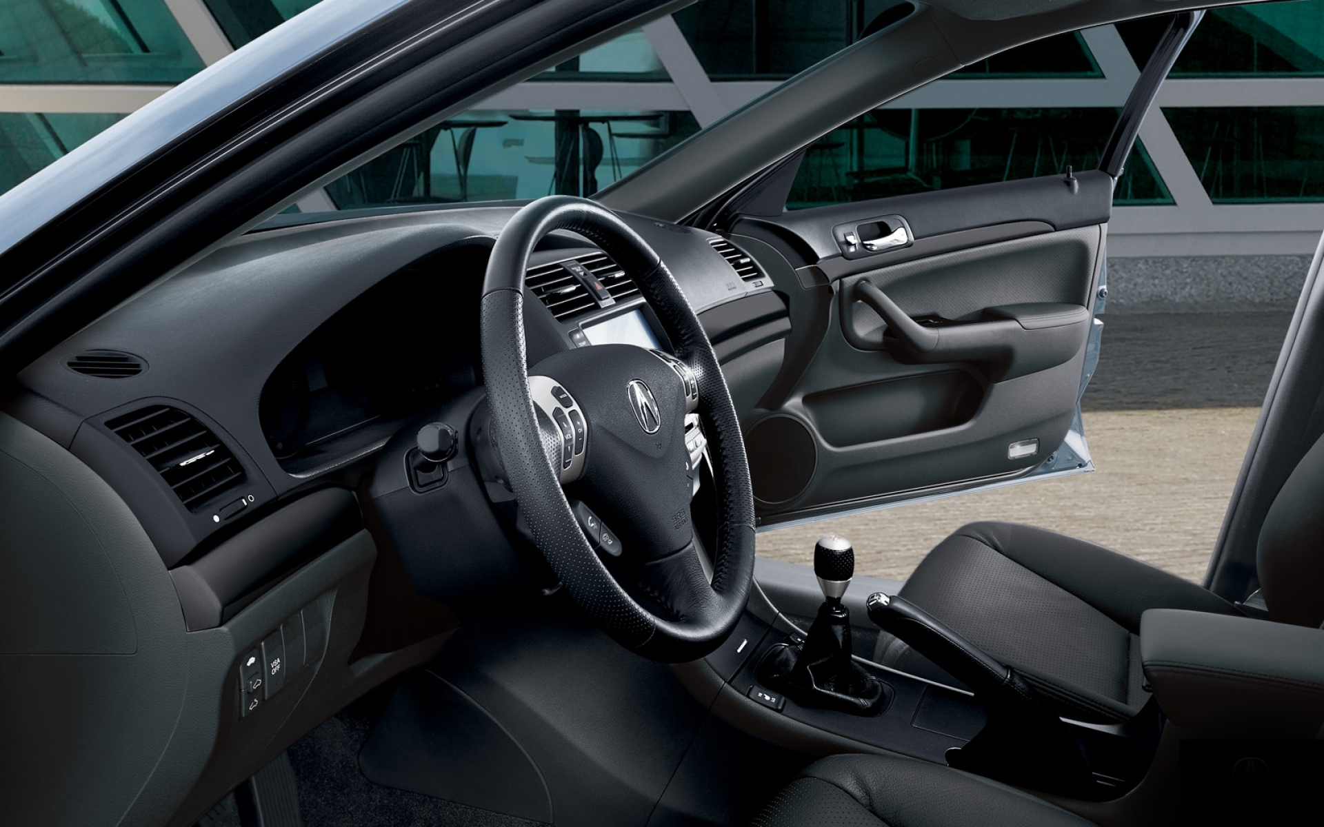 Картинки Acura, tsx, 2006, салон, черный, салон, руль фото и обои на рабочий стол