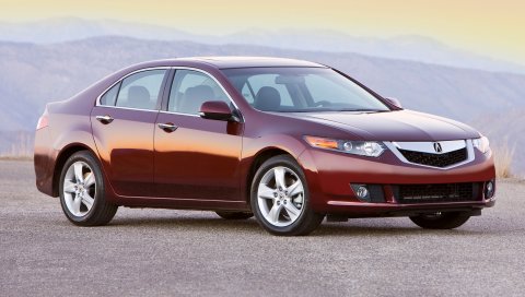 Acura, tsx, 2008, красный, вид сбоку, стиль, автомобили, горы, асфальт