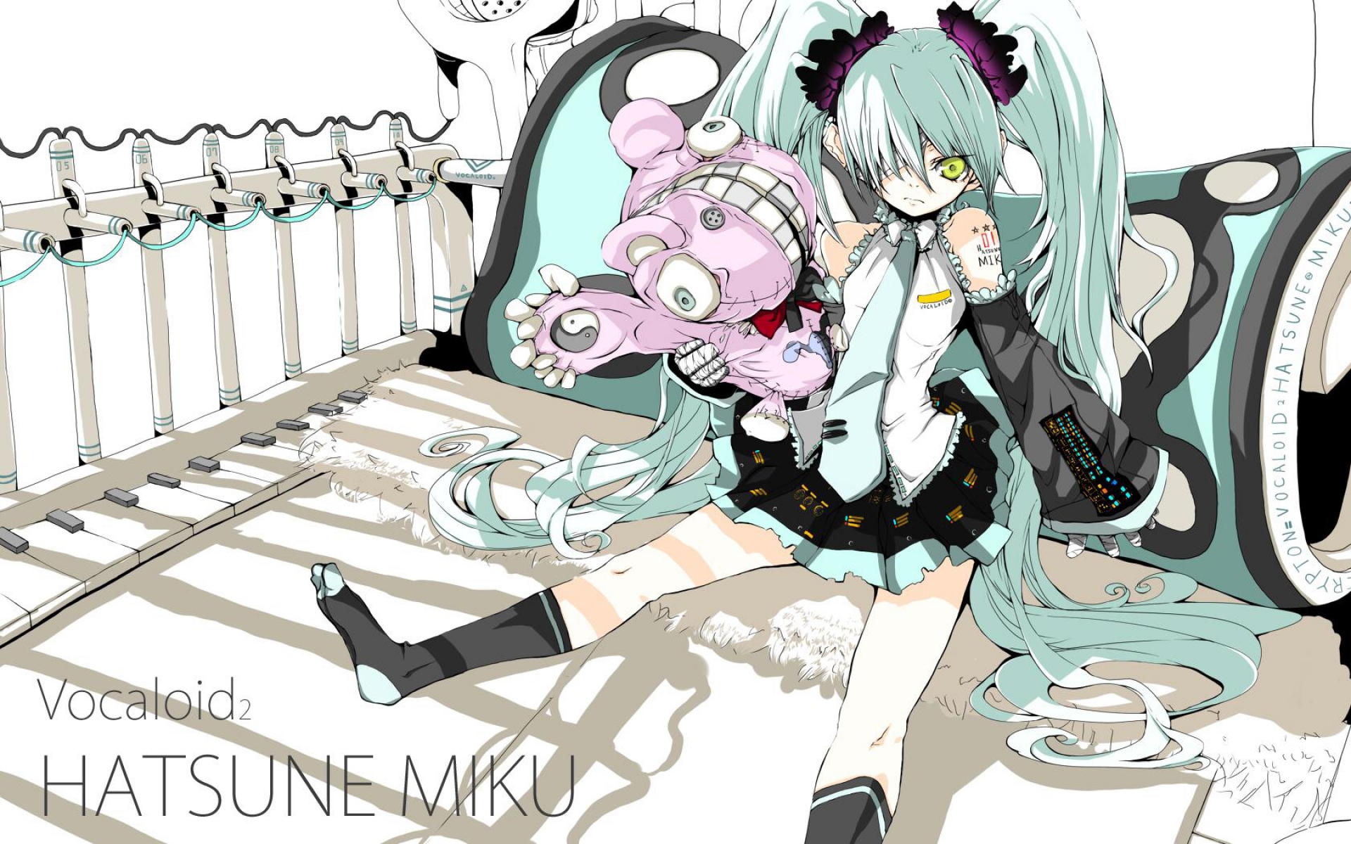 Картинки Девушка, hatsune miku, недовольство, поза, фон фото и обои на рабочий стол