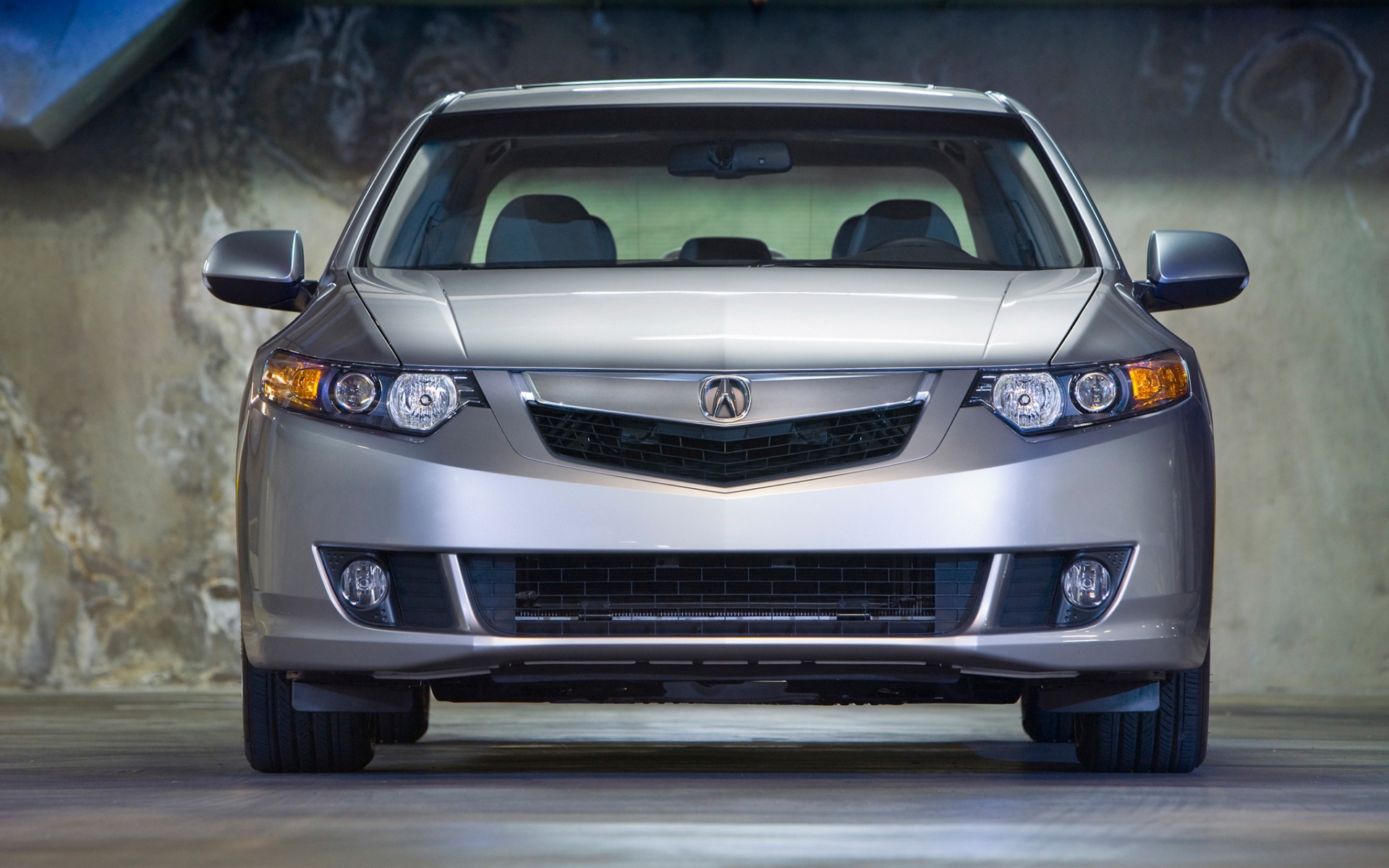 Картинки Acura, tsx, 2008, серый металлик, вид спереди, стиль, автомобили, парковка фото и обои на рабочий стол